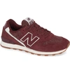 New Balance Commercial 696 Suede Knit Sneakers In Burgundy