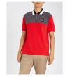 Fred Perry Checked Yoke Cotton-piqué Polo Shirt In Red