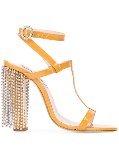 Leandra Medine T-strap Rhinestone Sandal In Yellow