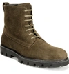 Vince Men's Commander Lace-up Suede Boots In Dark Olive