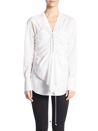 3.1 Phillip Lim / フィリップ リム Long-sleeve Corset Cotton Top In White