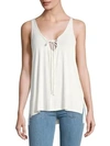 Free People Scarlett Tie-front Hi-lo Tank Top In Ivory