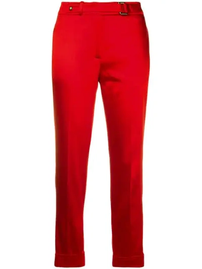 Tom Ford Cropped Cigarette Trousers In Red