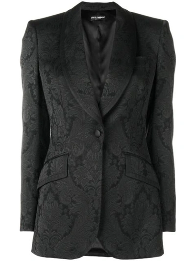 Dolce & Gabbana Brocade Blazer In Black