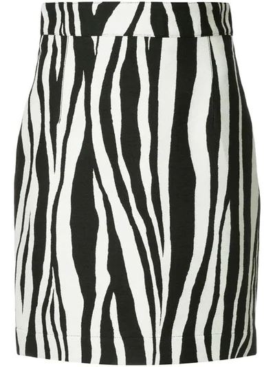 Ports 1961 Zebra Print Mini Skirt In Black