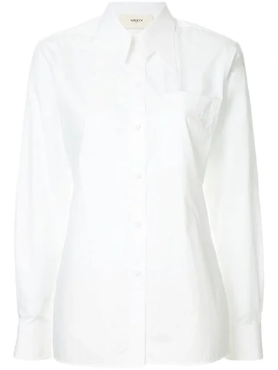 Ports 1961 M Shaped Collar Shirt In White