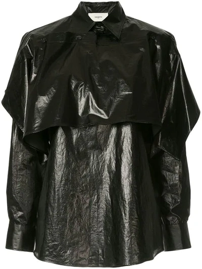 Ports 1961 Sheen Layered Shirt In Black