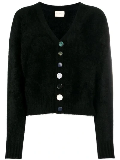Simon Miller Mismatched Buttons Cardigan In Black