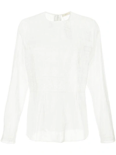 Matin Lace Trim Blouse In White