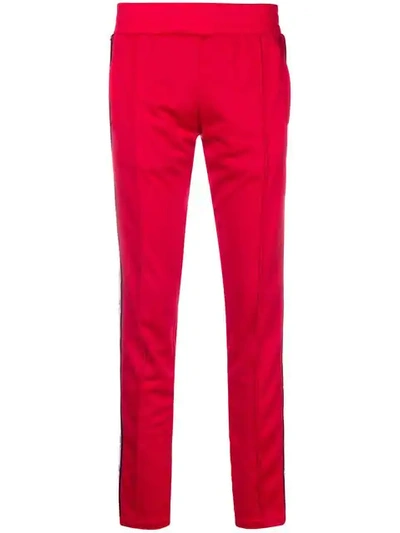 Chiara Ferragni Eye-motif Straight Track Trousers In Red