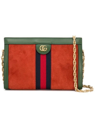Gucci Ophidia Suede Shoulder Bag In Green