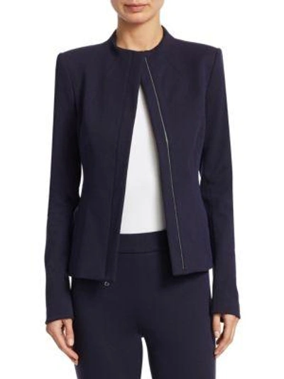 Theory Sculpted Knit Jacket In Navy Melange
