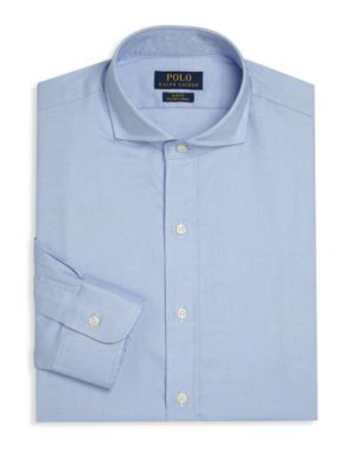 Polo Ralph Lauren Slim-fit Solid Dress Shirt In Cobalt