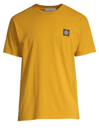 Stone Island Men's Classic Crewneck T-shirt In Mustard