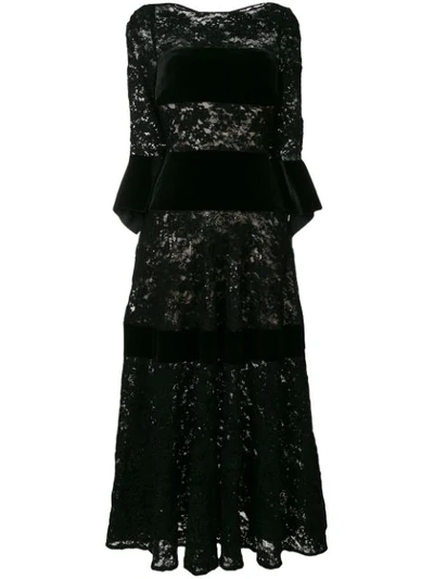 Talbot Runhof Sequin Lace Dress In Black