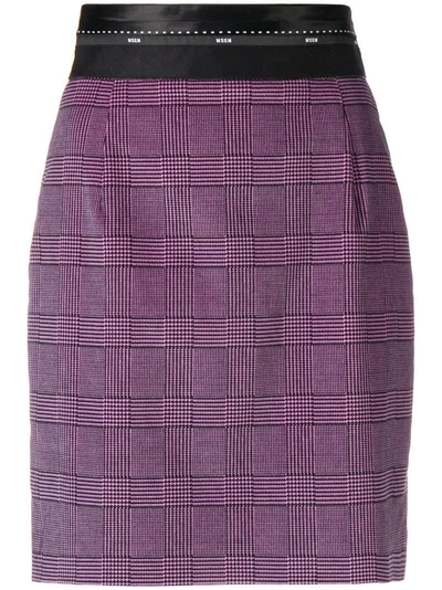 Msgm Fitted Tartan Skirt