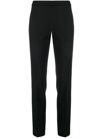 Moschino Flat Front Cropped Slim Trousers - Black