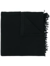 Rick Owens Fringed Scarf In Black