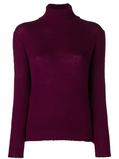 Avant Toi Ribbed Roll Neck Jumper In Pink