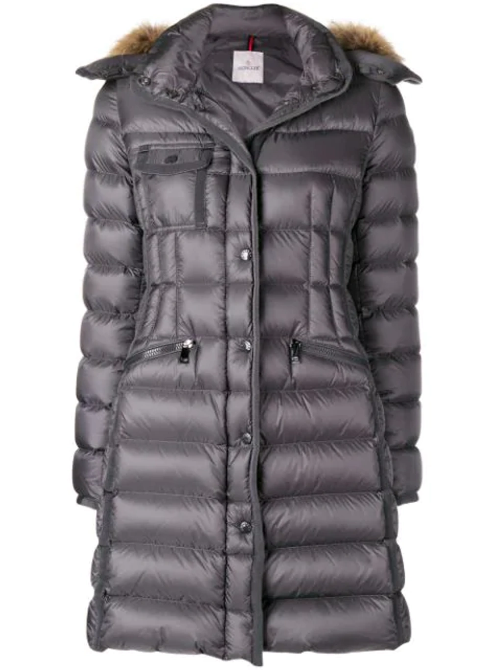 Moncler Hermifur Padded Coat In Grey ModeSens