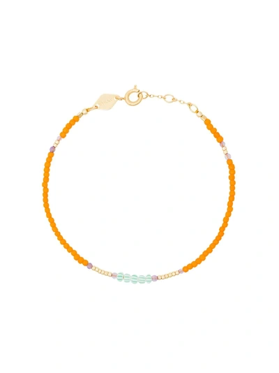 Anni Lu Orange And Blue Peppy Gold Plated Bracelet