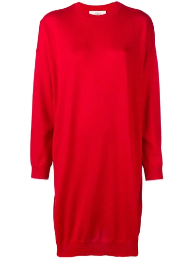 Ports 1961 Round Neck Sweater Dress In Red