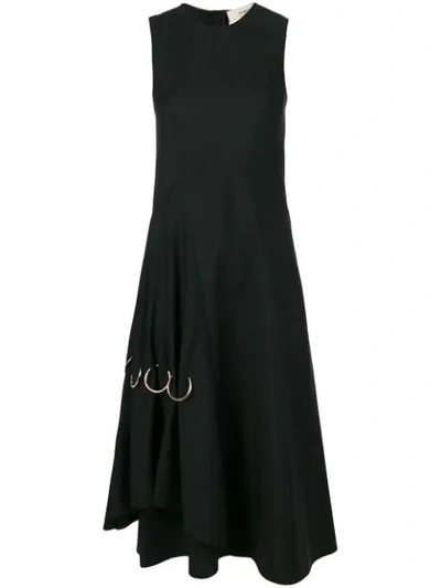 Ports 1961 Ring Detail Flared Dress In Black