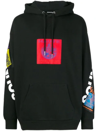 Diesel S-jack-xa Hoodie - Black In Black