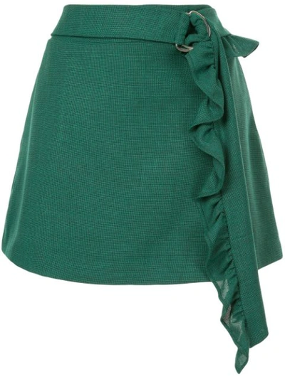 Maggie Marilyn Got My Mind Made Up Skirt Belted Ruffle Skirt In Green