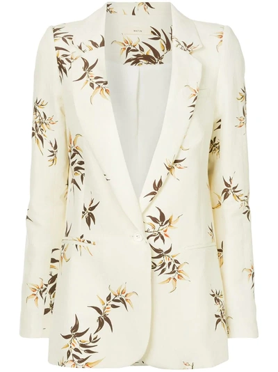 Matin Madryn Bamboo Print Suit Jacket In Neutrals
