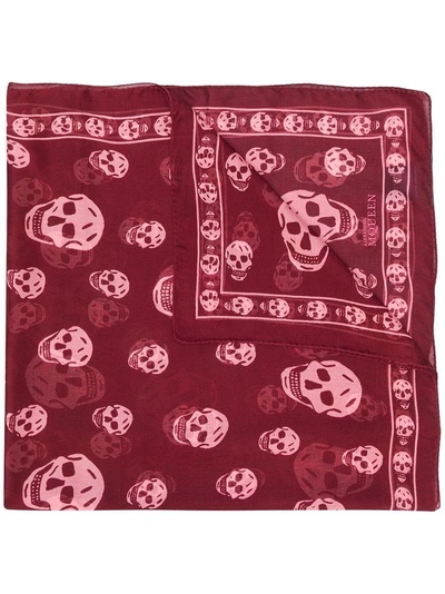 Alexander Mcqueen Skull Print Scarf - Red