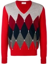 Ballantyne Diamond Instarsia Sweater - Red
