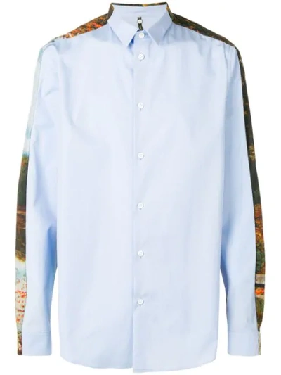 Oamc Contrast Print Long-sleeve Shirt In Blue