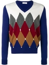 Ballantyne Diamond Instarsia Sweater - Blue