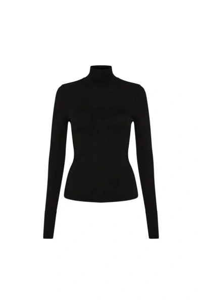 Rebecca Vallance Noel Long Sleeve Knit Top In Black