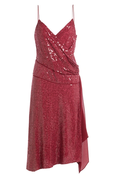 Diane Von Furstenberg Woman Brenndah Wrap-effect Sequined Silk Dress Red