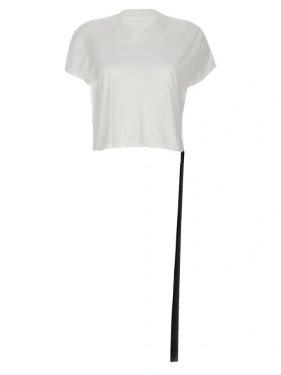Rick Owens Drkshdw Cropped Small Level T-shirt In Milk