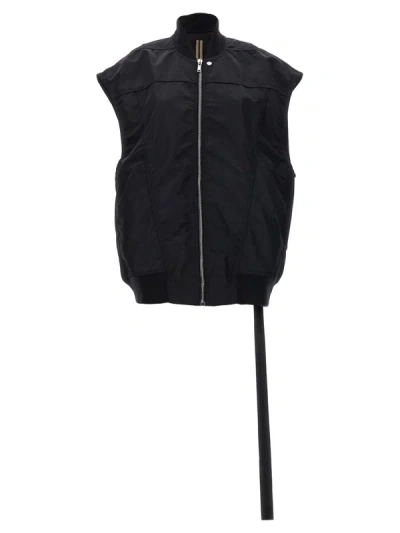 Rick Owens Drkshdw Zip-up Cotton Vest In Black