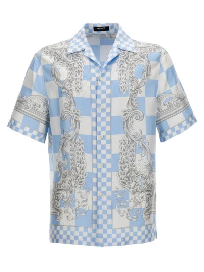 Versace Medusa E Barocco Shirt In Blue