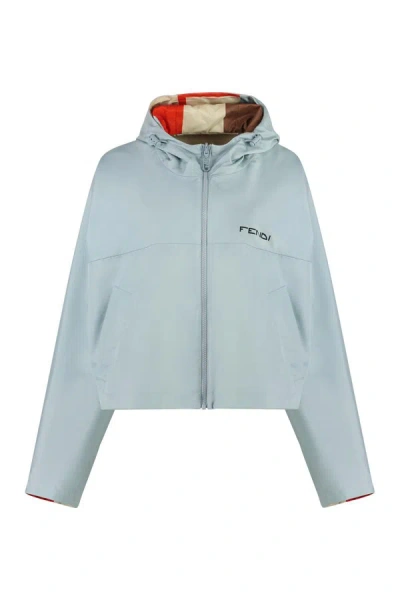 Fendi Technical Fabric Hooded Jacket In Multicolor