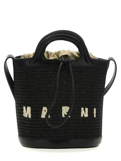 Marni Tropicalia Crossbody Bag Small In Black