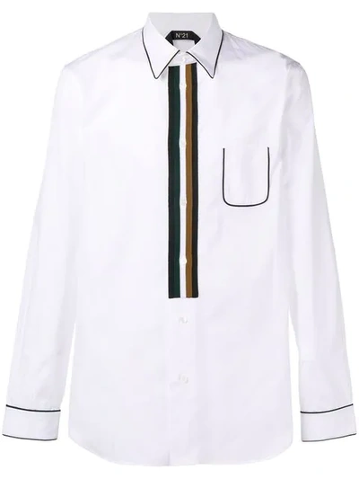 N°21 Contour Striped Shirt In White