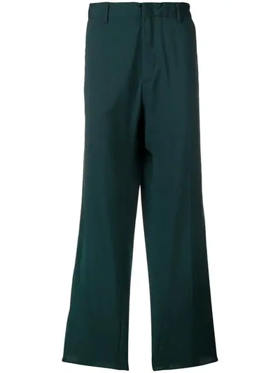 N°21 Striped Loose Trousers In Green