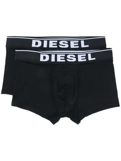 Diesel Two-pack Boxer Briefs In Black