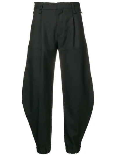 Chloé Press-stud Cuff Virgin-wool Trousers In Black