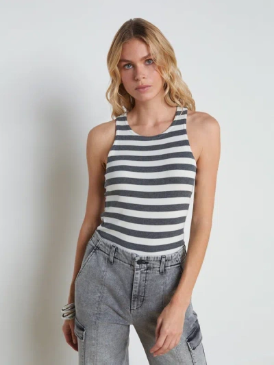 L Agence Nia Racerback Tank In Navy And White