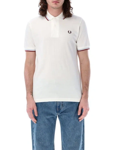 Fred Perry Twin Tipped Made In England In White Maroon