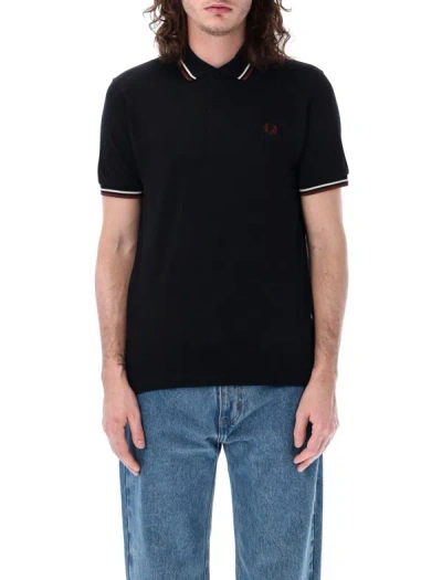 Fred Perry Twin Tipped Made In England In Black Burgundy