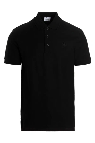 Burberry Men 'eddie' Polo Shirt In Black