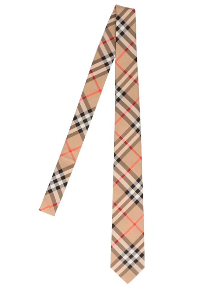 Burberry Men 'manston' Tie In Cream